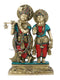 Radha Krishna Brass Statue With Work Of Inlay Gemstones Rkts117