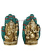 Brass Palm Lakshmi Ganesha Idol Murti Statue Lgbs139