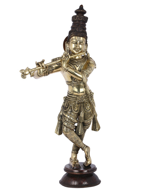 Large Size Krishna Brass Idol  For Puja (23 Inches) Kbs160