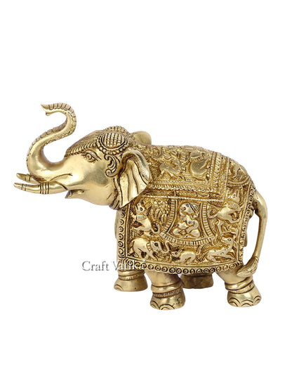 Brass Elephant Trunk Up Decorative Showpiece Dfbs423