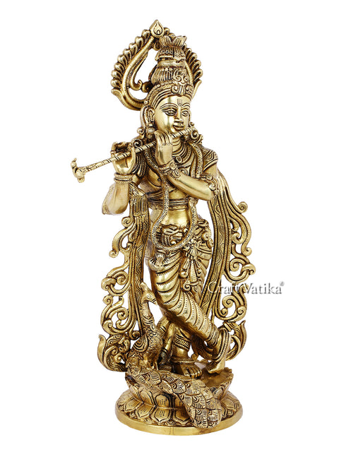 Large Krishna Brass Idol Statue For Daily Worship Kbs161