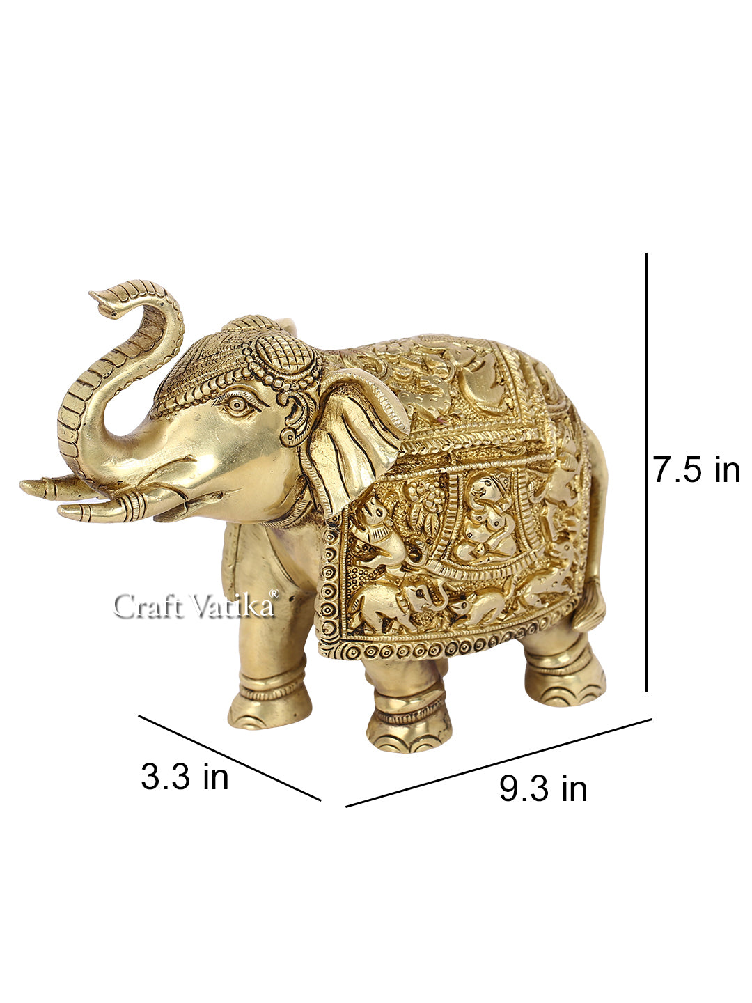 Brass Elephant Trunk Up Decorative Showpiece Dfbs423
