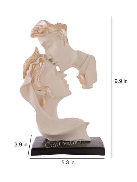 Human Face Love Couple Sculptures Showpieces,