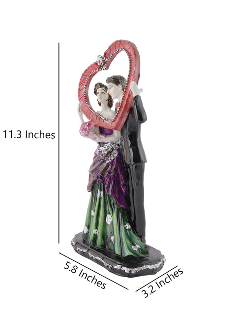 Romantic Couple With Heart Resin Gift Showpiece