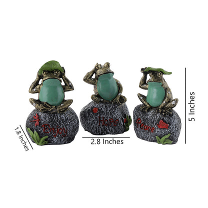 Resin Frog Showpiece For Home Decor ( Set of 3)