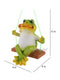 Polyresin Frog on Swing Hanging Statue Showpiece