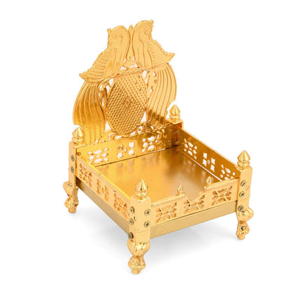 Metal Peacock Pooja God Singhasan