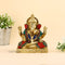 Sitting On Base Blessing Ganesh Idol Statue Brass With Turquoise Gemstones Gts164