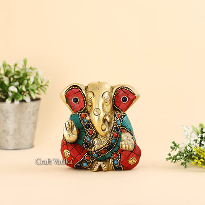 Long Ear Ganesh Statue In Blessing Sculpture Idol Showpiece Gts188