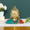 Brass Buddha Head Bust Idol Turquoise Stone Showpiece Statue Bts244