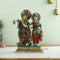 Radha Krishna Brass Statue With Work Of Inlay Gemstones Rkts117