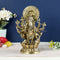 Kan Drishti Ashtabhuja-Dhari Ganesha Brass Idol In Standing Position Statue Gbs238