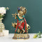 Lord Krishna With Cow Brass Decorative Statue Kts115