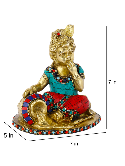 Baby Krishna Brass Idol Butter Thief Krishna Statue