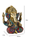 Brass Blessing Long Ear Jolly Ganesha Idol Statue With Colored Stones Gts171