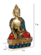 Brass Lord Buddha Idol, 7 Inches Height, Multicolour-Bts195