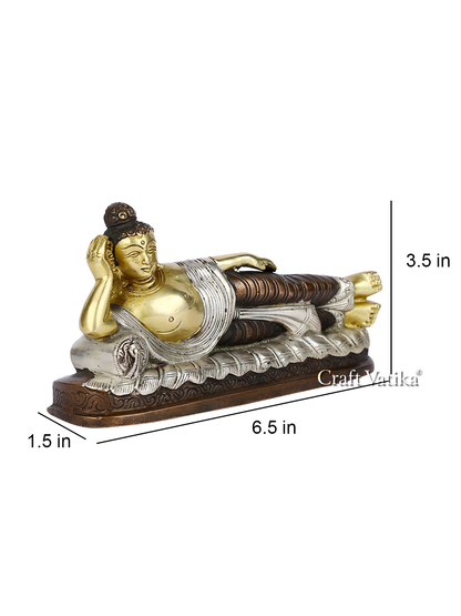 Brass Resting Buddha Idol Statue Bbs251