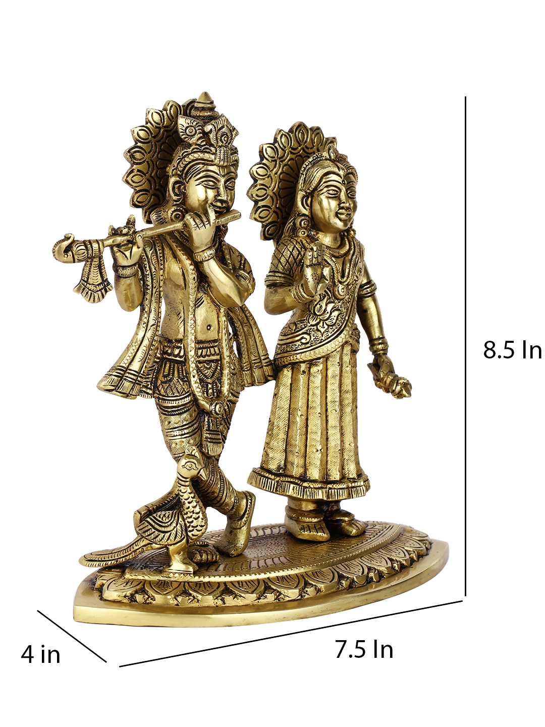 Standing Radha Krishna Brass Idol Murti Statue Rkbs115