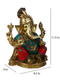 Brass Blessing Pagdi Ganesh Idol Statue With Colorful Stones Gts201