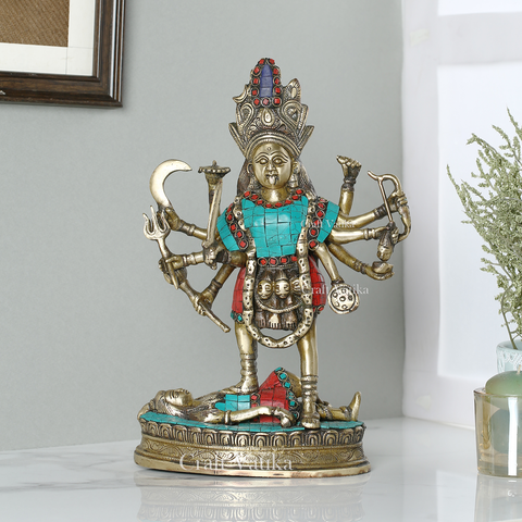 Brass Statue Of Goddess Kali Maa Spiritual Idol Dts109