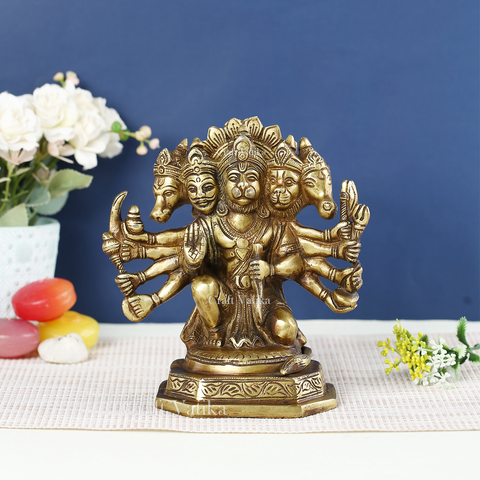 Blessing Panchmukhi Hanuman Brass Idol Murti Showpiece Hbs115