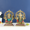 Brass Laxmi Ganesha Idol Murti Sitting On Singhasan Statue Lgbs136