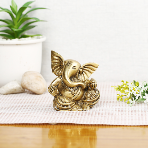 Brass Long Ear Blessing Ganesh Idol Murti Gbs187