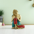 Brass Resting Buddha With Colorful Stone Inlay Statue For Home Decoration