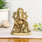 Brass Blessing Ganesh Idol Sitting On Singhashan Murti Gbs178